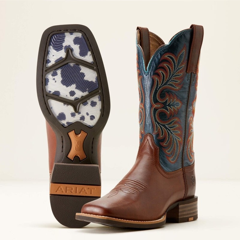 NEW Ariat Gillette Western Cowboy Boots Vintage Caramel Endless Sea Womens 7.5